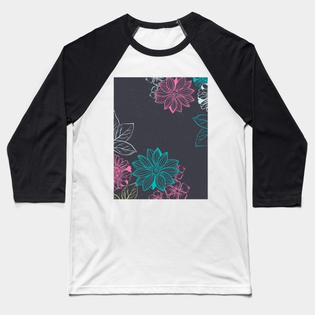 Flowers pattern colorful roses - cute beautiful flower mask- flower bloom Baseball T-Shirt by jack22